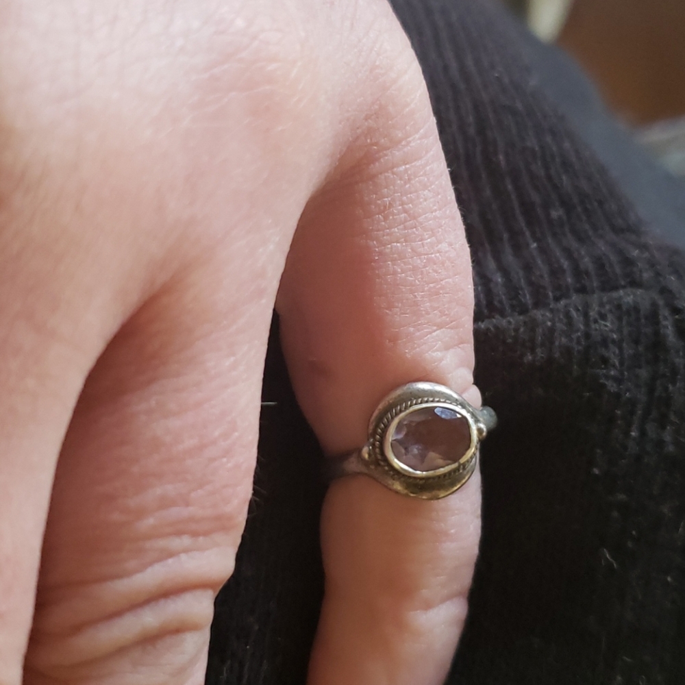 Vintage Silver Ring with Amethyst Stone